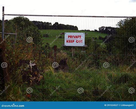 Private Keep Out Sign On Fence Zoom Stock Image Image Of Dirty