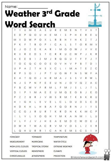 Weather Rd Grade Word Search Free Printable Vocabulary Worksheets For Rd Grade Lexias Blog