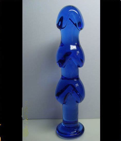 Medium Size Blue Crystal Dildo Glass Dildo Lw0188les Toy Anal Sex Toy