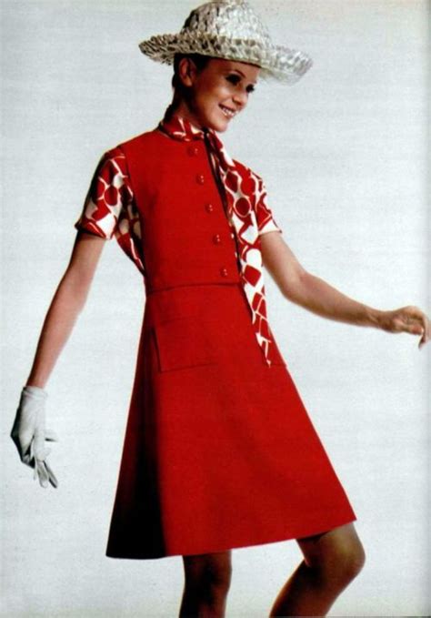 the swinging sixties — model wearing a dress by gres for l officiel sixties fashion fashion