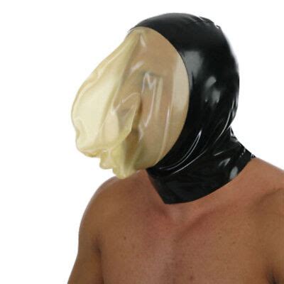 Latex Hood With Sealed Breathing Bag For Experience Suffocation Rubber Mask Ebay