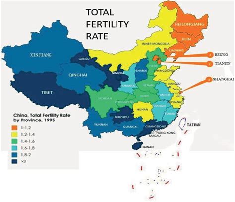 China Total Fertility Rate By Province 2010 Source Compiled By The Download Scientific