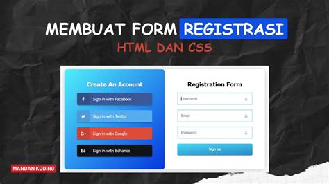 Membuat Form Registrasi Menggunakan Html Dan Css Membuat Form