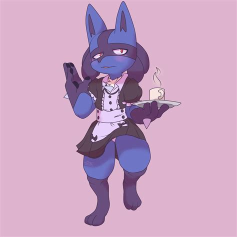 Lucario Maid By C0draw On Newgrounds