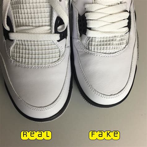 Look at the toe box. Air Jordan IV 4 "Cement" Real vs. Fake Legit Check: Tongue ...