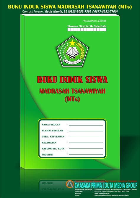 Buku Induk Siswa Madrasah Tsanawiyah (MTs) : BUKU INDUK MTs - Produsen