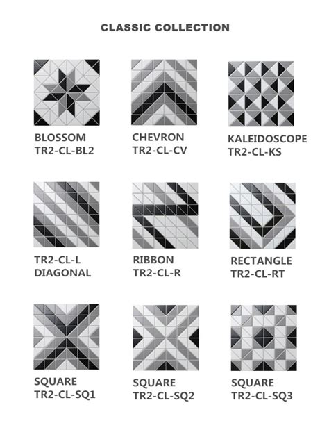 Classic Geometric Tile Mosaic Patterns Ant Tile • Triangle Tiles