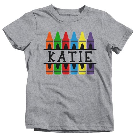 Kids Personalized Back To School T Shirt Crayon Shirts Custom T Shirt