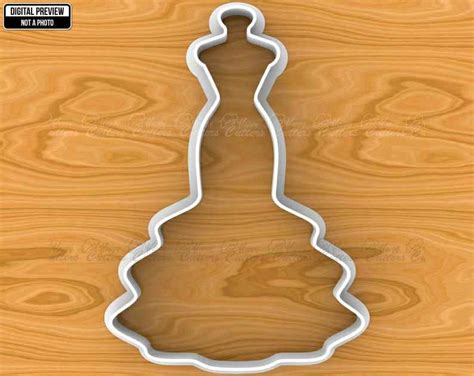 Wedding Dress Cookie Cutter Selectable Sizes Sharp Edge Upgrade