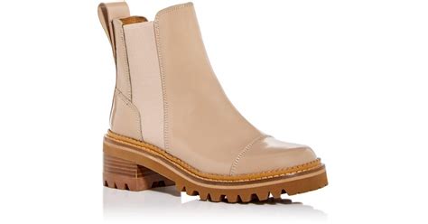 See By Chloé Leather Mallory Chelsea Boots In Dark Beige Natural Lyst