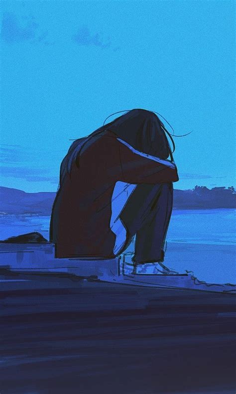 Foto Anime Sad Girl Aesthetic Pinterest Wallpapers Simple Imagesee