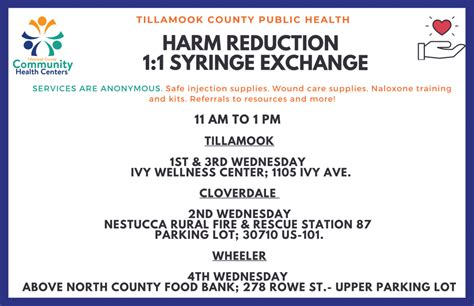 Harm Reduction And Syringe Services Program Tillamook County