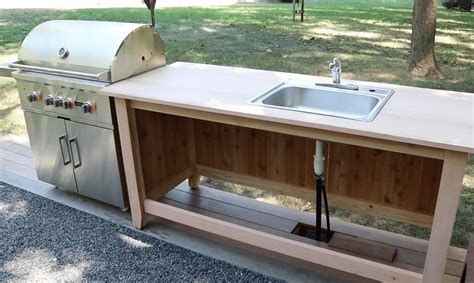 Build An Outdoor Kitchen Cabinet And Countertop With Sink Longview