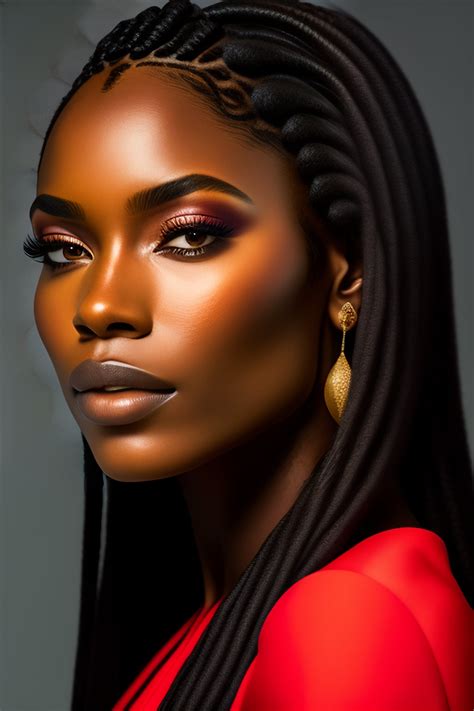 Lexica Portrait Of A Beautiful Dark Skin Woman With Braids Close Up