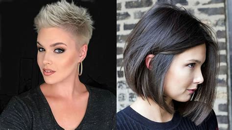 All they take is some hair gel and creativity. Gray hair color 2019 spiky pixie haircut & Short bob hair ...