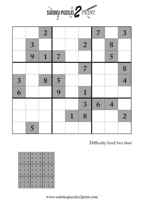 Free printable sudoku puzzles for seniors. Very Hard Sudoku Puzzle to Print 5