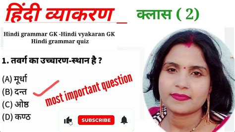 Hindi Grammar Hindi Grammar MCQ Hindi Grammar Most Important Questions