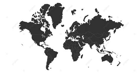 Detailed White World Map With Borders For Reports Vector Topography