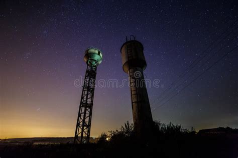 Starry Sky At Dusk In The Countryside Stock Image Image Of Panoramic