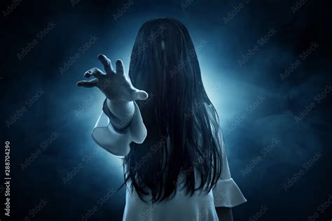 Scary Ghost Woman On Dark Background Stock Photo Adobe Stock