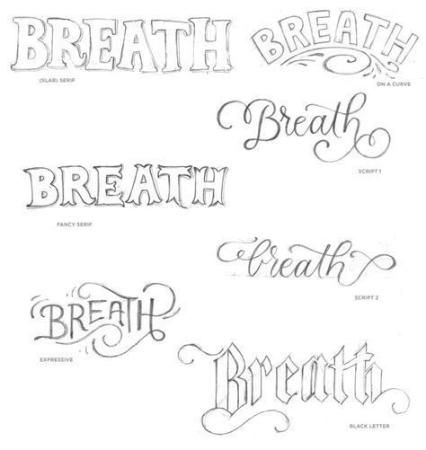 Take A Deep Breath Hand Lettering Practice Sheets Lettering Hand