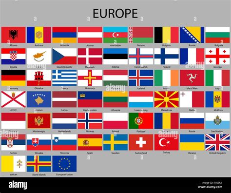 Europe Map With Flags Vector Image Images