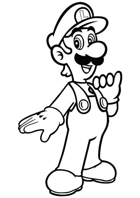 Dibujo Para Colorear El Personaje Luigi De Super Mario Bros Mario