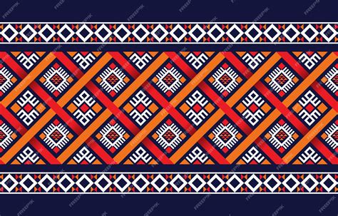 Premium Vector Ethnic Boho Pattern With Geometric In Bright Colors