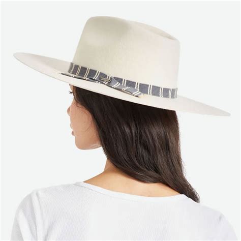 Brixton Hats Leigh Wool Felt Wide Brim Fedora Hat Off White Fedoras