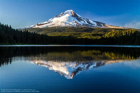 Mount Hood Reflected In Trillium Lake Clackamas County Oregon