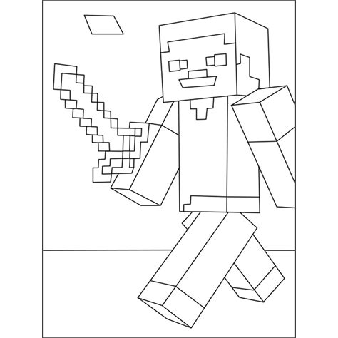 Minecraft Steve Coloring Minecraft Diamond Sword Coloring Page Dibujos