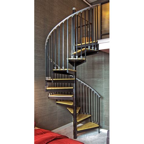 Shop The Iron Shop Ontario 66 In X 1025 Ft Gray Spiral Staircase Kit