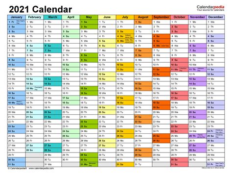 2021 Excel Printable Calendars Printable Blank Calendar Template