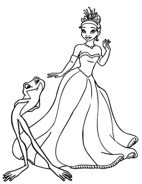 Tiana And The Frog Prince Coloring Page Download Print Or Color
