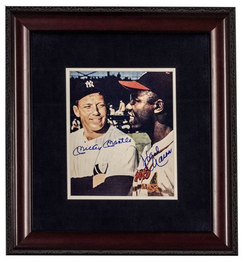 Lot Detail Mickey Mantle And Hank Aaron Dual Signed Framed 8x10 Photo