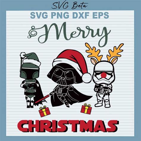 Merry christmas star wars character SVG, Darth Vader Merry Christmas