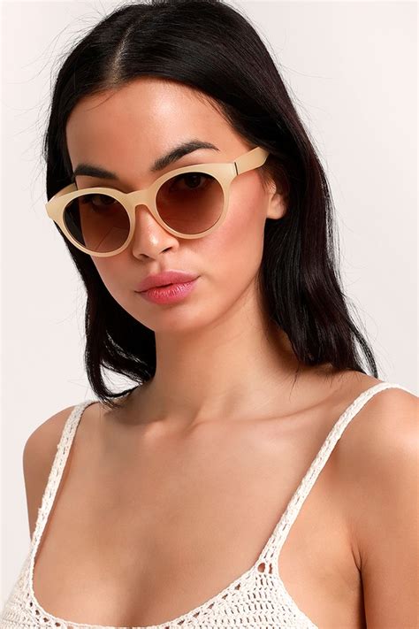cute beige sunglasses round sunglasses sunglasses lulus