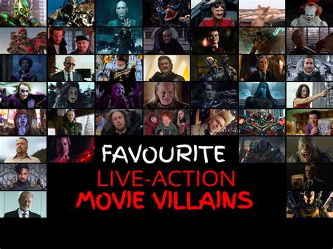 Favourite Live Action Movie Villains By Justsomepainter11 On Deviantart
