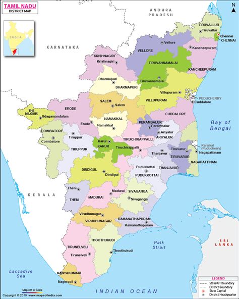 Explore the detailed map of tamil nadu with all districts, cities and places. Tamil Nadu District Map