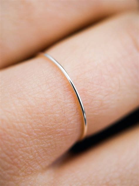 Ultra Thin Sterling Silver Stacking Ring One Single Ring Etsy