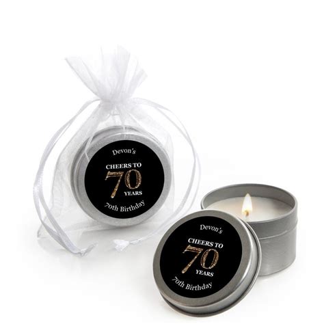 70th Birthday Candle Tin Party Favors Adult 70th Birthday Etsy