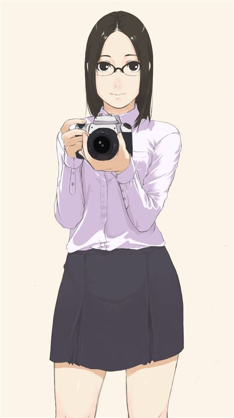 Safebooru Anime Picture Search Engine Black Hair Camera Glasses Highres Kagematsuri Legs