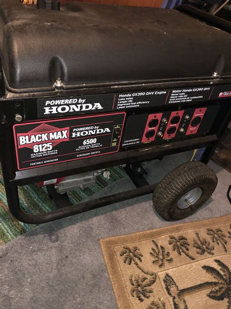 Honda Black Max 8125 Generator 6500 Running Watts For Sale In