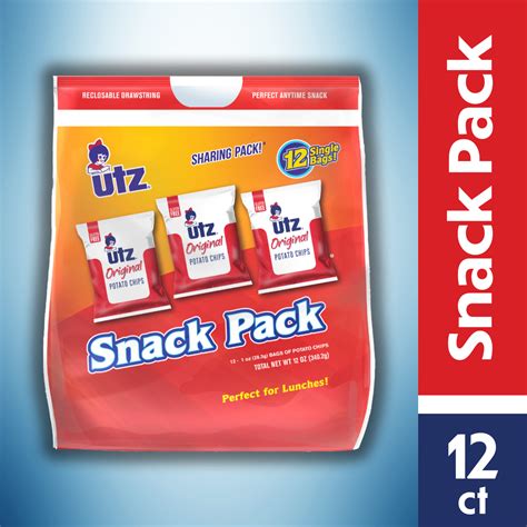 12 Ct Utz Snack Pack Original Potato Chips Sack