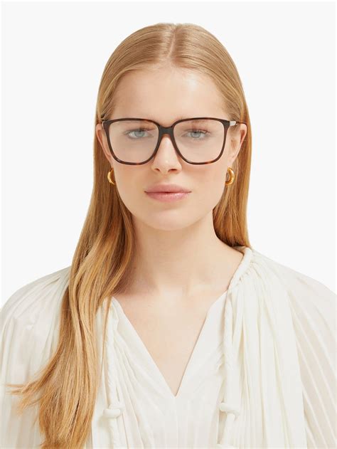 Square Tortoiseshell Acetate Glasses Celine Eyewear Matchesfashion Uk Eyewear Celine