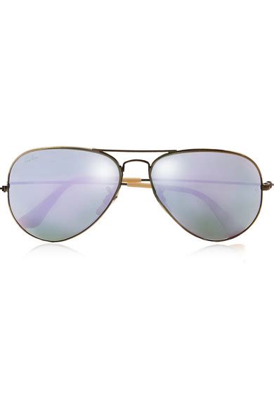 ray ban aviator gold tone mirrored sunglasses net a porter