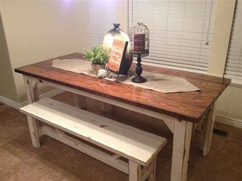 Wooden kitchen table kitchen table wood kitchen table bench dining table in kitchen table and bench set rustic farmhouse table dining kitchen table with bench and chairs | our time. Rustic Nail : Farm style kitchen table and benches to match