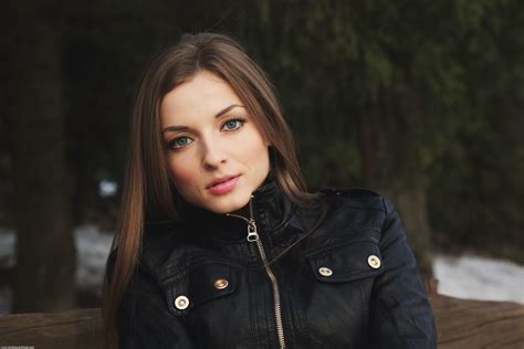 Wallpaper Id Brunette K Zipper Giulia Leather Jackets Black Jackets Errotica