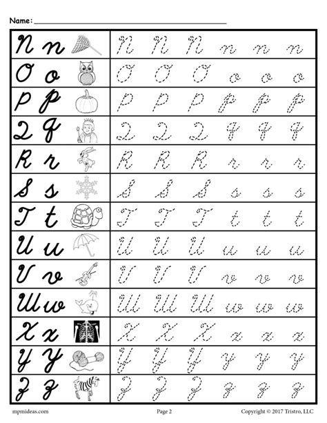 Cursive Uppercase And Lowercase Letter Tracing Worksheets Supplyme