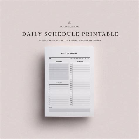 Daily Schedule Printable Daily Planner Printable To Do | Etsy | Daily planner printable, Daily 